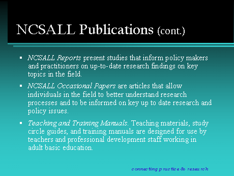 NCSALL PowerPoint Slideshow