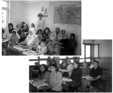 photo collage of students in classroom