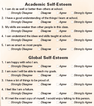 academic and global self-esteem survey
